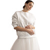 Women's Trompe L'Oeil Printed Jumper, White - Sweaters - 2