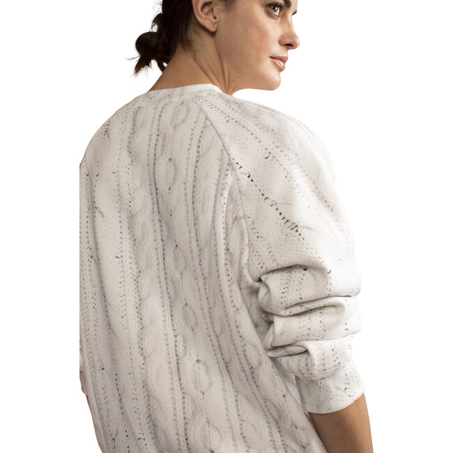 Women's Trompe L'Oeil Printed Sweatshirt, White - Sweatshirts - 2