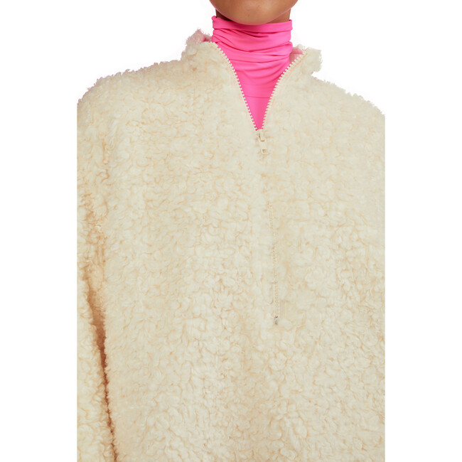 Women's Faux Fur Pullover, Beige - Sweaters - 3