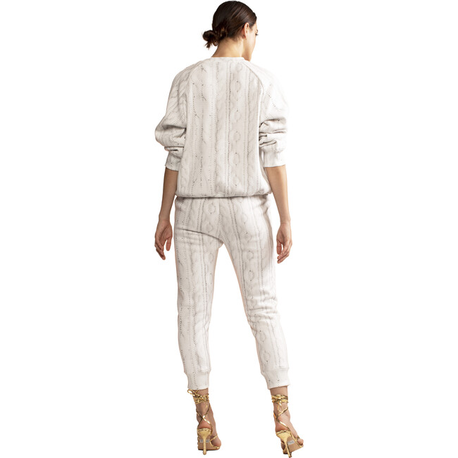 Women's Trompe L'Oeil Printed Sweatshirt, White - Sweatshirts - 5