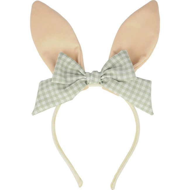Velvet Bunny Ears Headband With Bow