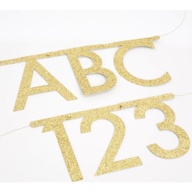 Gold Glitter Letter Garland Kit - Garlands - 2