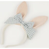 Velvet Bunny Ears Headband With Bow - Hair Accessories - 3