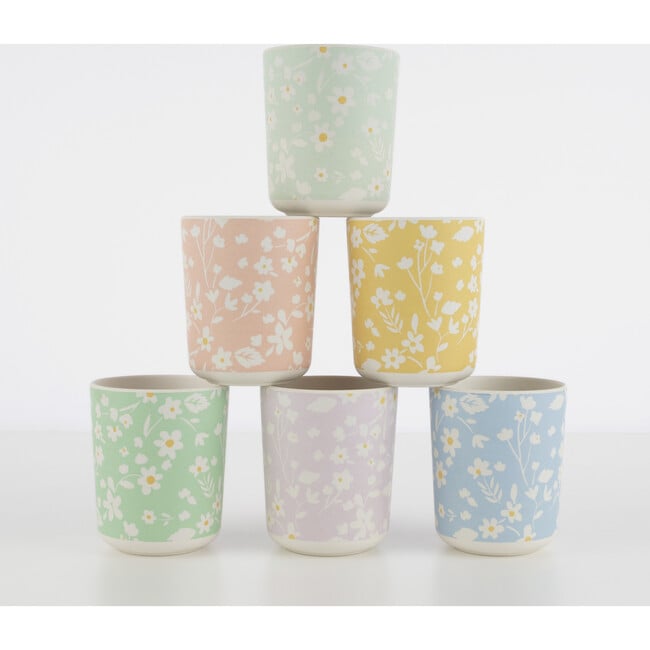 Floral Reusable Bamboo Cups - Other Accents - 3