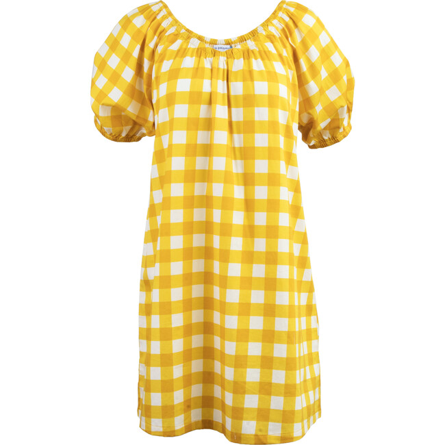 Women's Parker House Dress, Golden Gingham - Nightgowns - 1