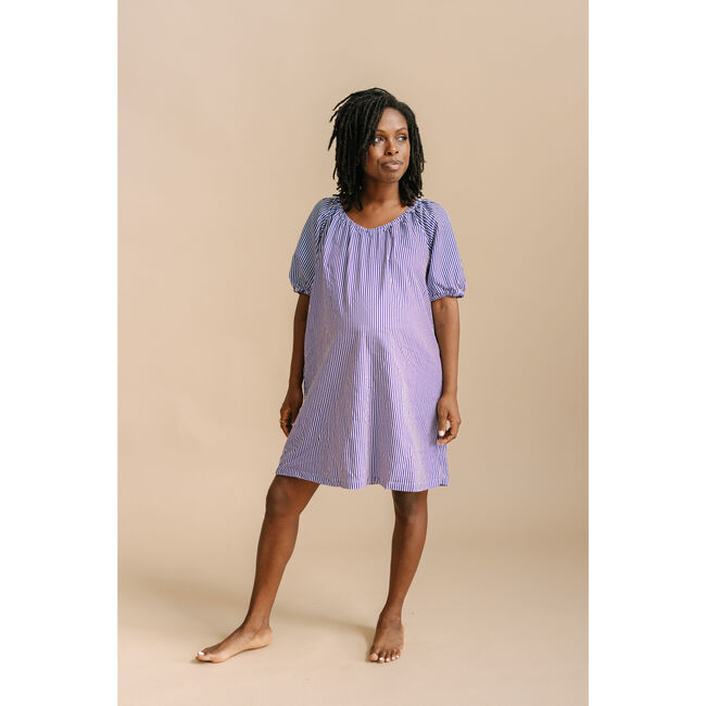 Girls Parker House Dress, Navy Stripe - Dresses - 2