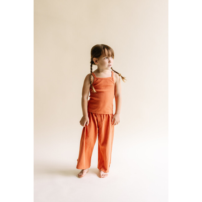Kids Ribbed Knit Cotton Set, Papaya - Jumpsuits - 2