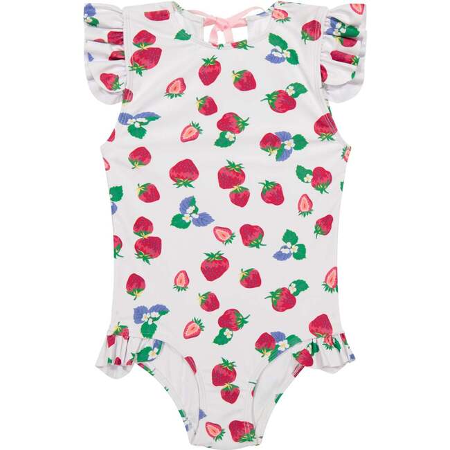 Strawberry Ruffle Cap Sleeve One Piece - One Pieces - 1