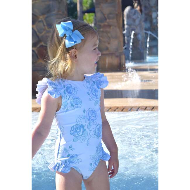 Rose Ruffle Cap Sleeve One Piece - One Pieces - 3