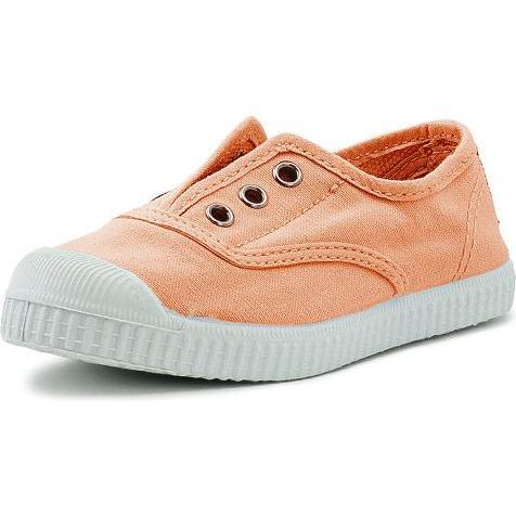 Canvas Laceless Sneakers, Peach - Sneakers - 1