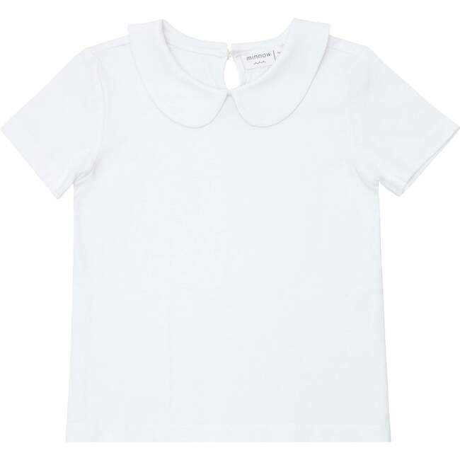 Unisex White Peter Pan Collar Shirt