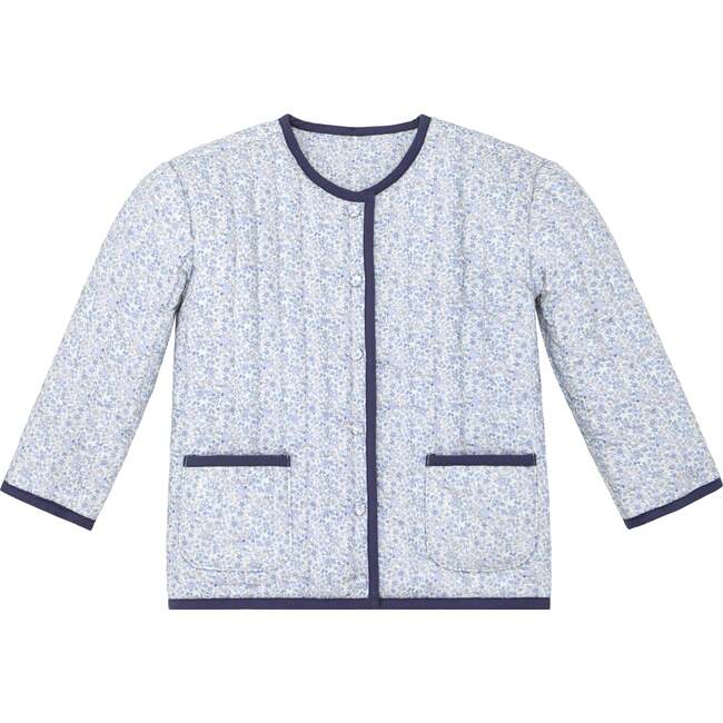 Unisex Slate Floral Quilted Jacket
