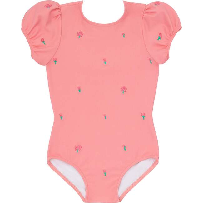 Minnow X Fanm Mon Girls Hibiscus Puff Sleeve One Piece - One Pieces - 1