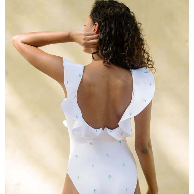 Minnow X Fanm Mon Women's Coconut Grove White Ruffle One Piece - One Pieces - 4