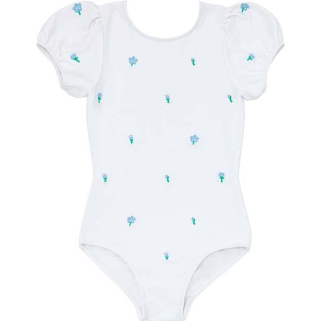 Minnow X Fanm Mon Girls Coconut Grove White Puff Sleeve One Piece - One Pieces - 1