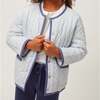 Unisex Slate Floral Quilted Jacket - Coats - 2 - thumbnail