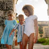 Minnow X Fanm Mon Girls Coconut Grove White Puff Sleeve One Piece - One Pieces - 2 - thumbnail