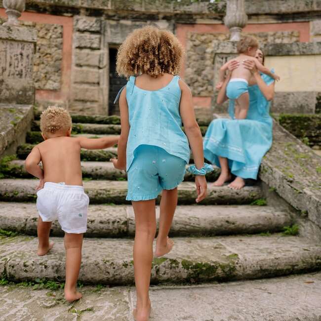 Minnow X Fanm Mon Boys Coconut Grove White Linen Short - Shorts - 5