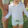 Boys White Long Sleeve Cotton Polo - Shirts - 2