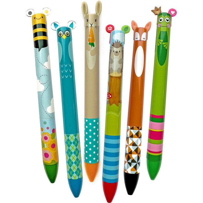 Twice As Nice Double Color Click Woodland Pen Set, Assorted Colors