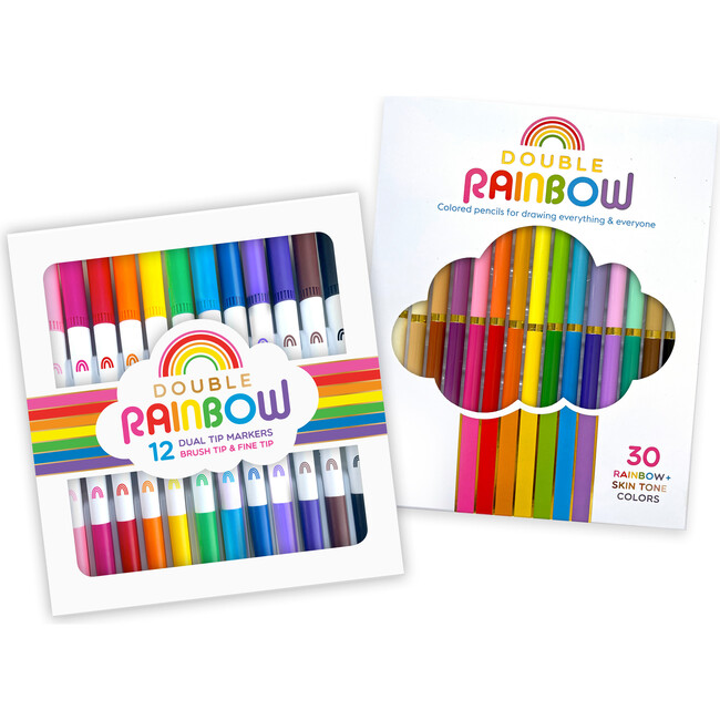 Double Fun Art Set, Rainbow - Arts & Crafts - 1