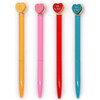 Enamel Heart Charm Pen Set, Blue, Pink, Yellow, Red - Arts & Crafts - 3
