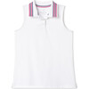 Terra Tennis Performance Americana Sleeveless Polo Shirt, Bright White - Polo Shirts - 1 - thumbnail