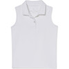 Terra Tennis Performance Chevron Sleeveless Polo Shirt, Bright White - Polo Shirts - 1 - thumbnail