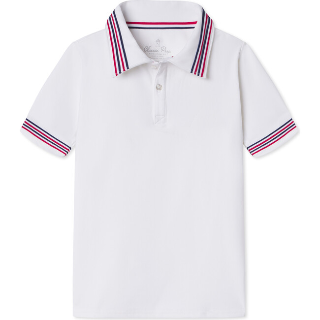 Terence Tennis Performance Americana Polo Shirt, Bright White
