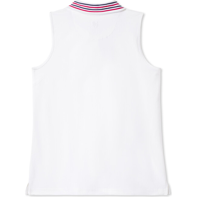Terra Tennis Performance Americana Sleeveless Polo Shirt, Bright White - Polo Shirts - 2