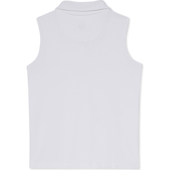 Terra Tennis Performance Chevron Sleeveless Polo Shirt, Bright White - Polo Shirts - 2