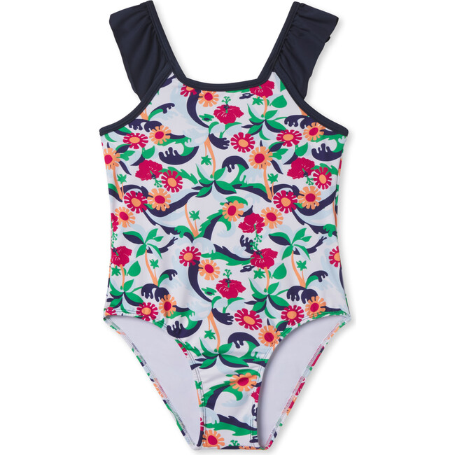 Mira Olina Print Ruffle One Piece Swimsuit, Multicolors - One Pieces - 1