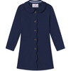 Georgina Pique Scallop Coat, Medieval Blue - Coats - 1 - thumbnail
