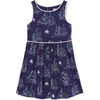 Charlotte Commodore Print Stretch Sateen Dress, Blue - Dresses - 1 - thumbnail