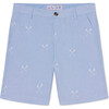 Hudson Lacrosse Embroidery Oxford Shorts, Blue - Shorts - 1 - thumbnail