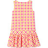 Cameron Aloha Watercolor Gingham Stretch Poplin Dress, Spicy Orange - Dresses - 2