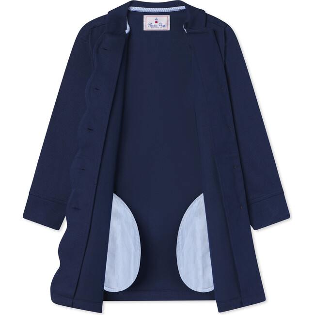 Georgina Pique Scallop Coat, Medieval Blue - Coats - 4