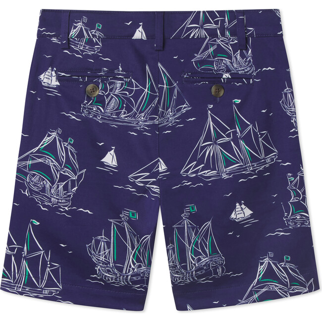 Hudson Commodore Print Stretch Sateen Shorts, Blue - Shorts - 2