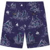 Hudson Commodore Print Stretch Sateen Shorts, Blue - Shorts - 2