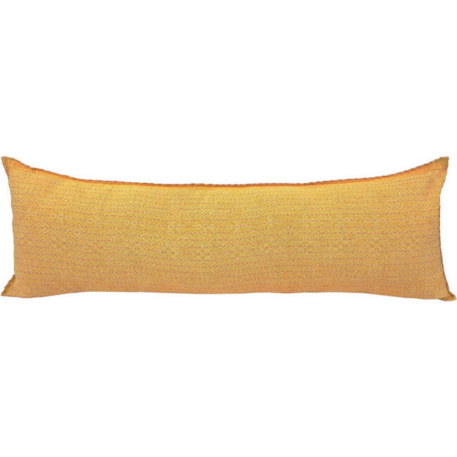 Cotton Lumbar Pillow, Yellow Diamonds