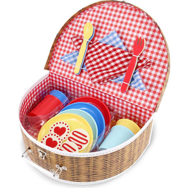 Deluxe Picnic Set Primary Bright Stripes Play Food & Accessories