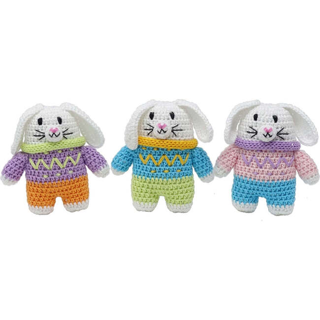 Crochet Easter Bunny Ornaments, Set of 3