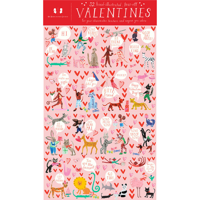 Animal Menagerie, Class Set of 32 Valentines - Paper Goods - 1