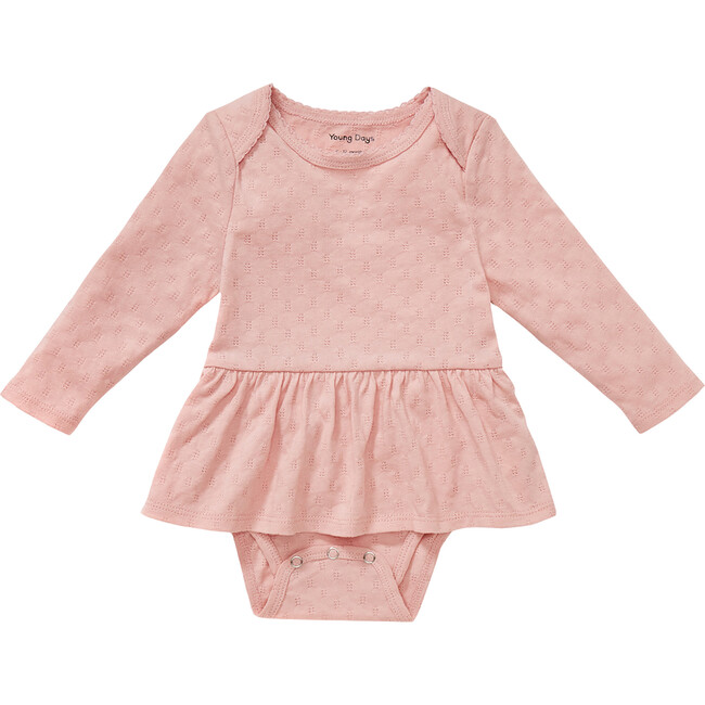 Claysburg Onesie With Ruffled Skirt, Silver Pink