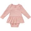 Claysburg Onesie With Ruffled Skirt, Silver Pink - Bodysuits - 1 - thumbnail