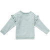 Manhattan Sweatshirt With Ruffle Details, Sky Gray - Sweatshirts - 1 - thumbnail