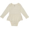 Claysburg Onesie With Ruffled Skirt, Tofu - Bodysuits - 1 - thumbnail