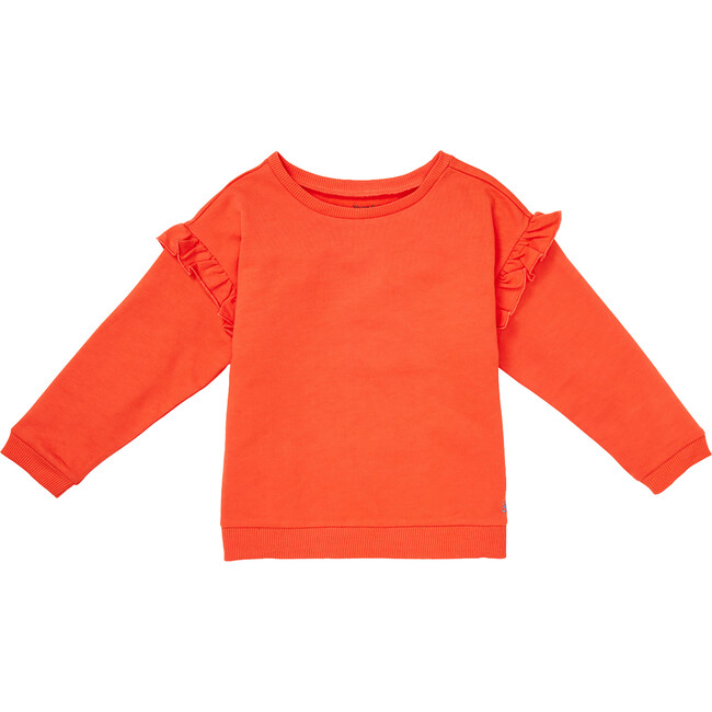 Manhattan Sweatshirt With Ruffle Details, Persimmon
