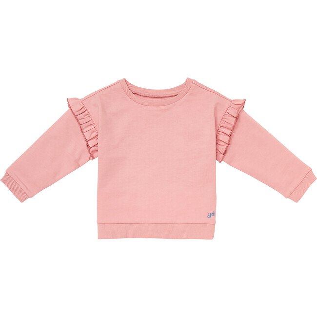 Manhattan Sweatshirt With Ruffle Details, Silver Pink