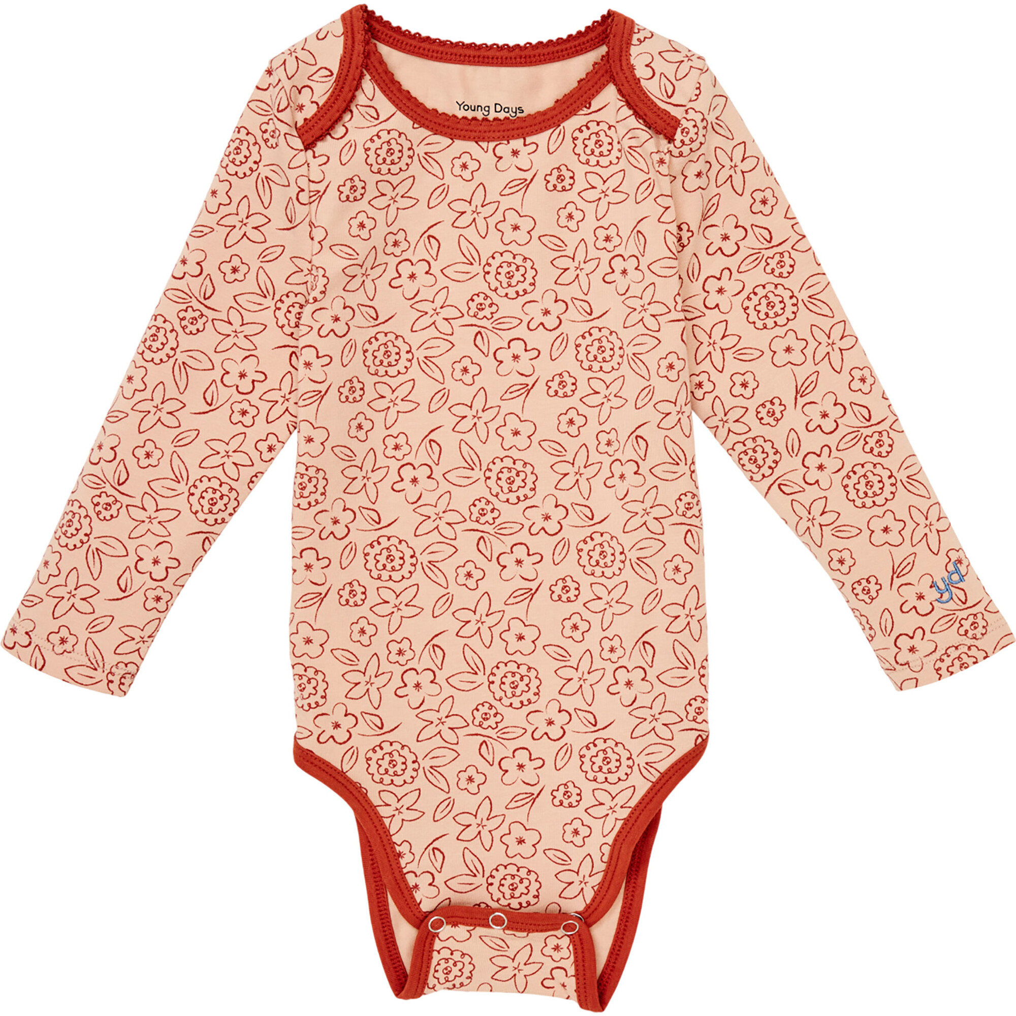 Austin Trim Neck Onesie, Dahlia - Bodysuits - 1